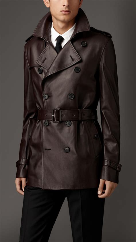 burberry leather coat mens